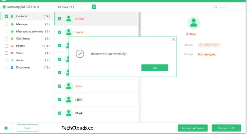 استرجاع الأرقام المحذوفة عن طريق برنامج إستعادة جهات الإتصال للأندرويد